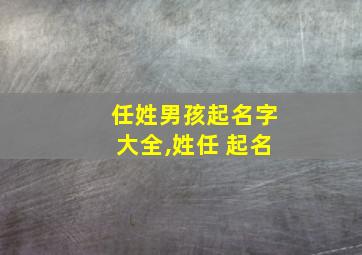 任姓男孩起名字大全,姓任 起名